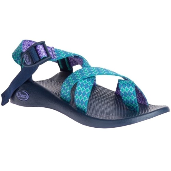 Chaco Z2 Teal And Purple Adjustable Strap Classic Sandals - Picture 1 of 8